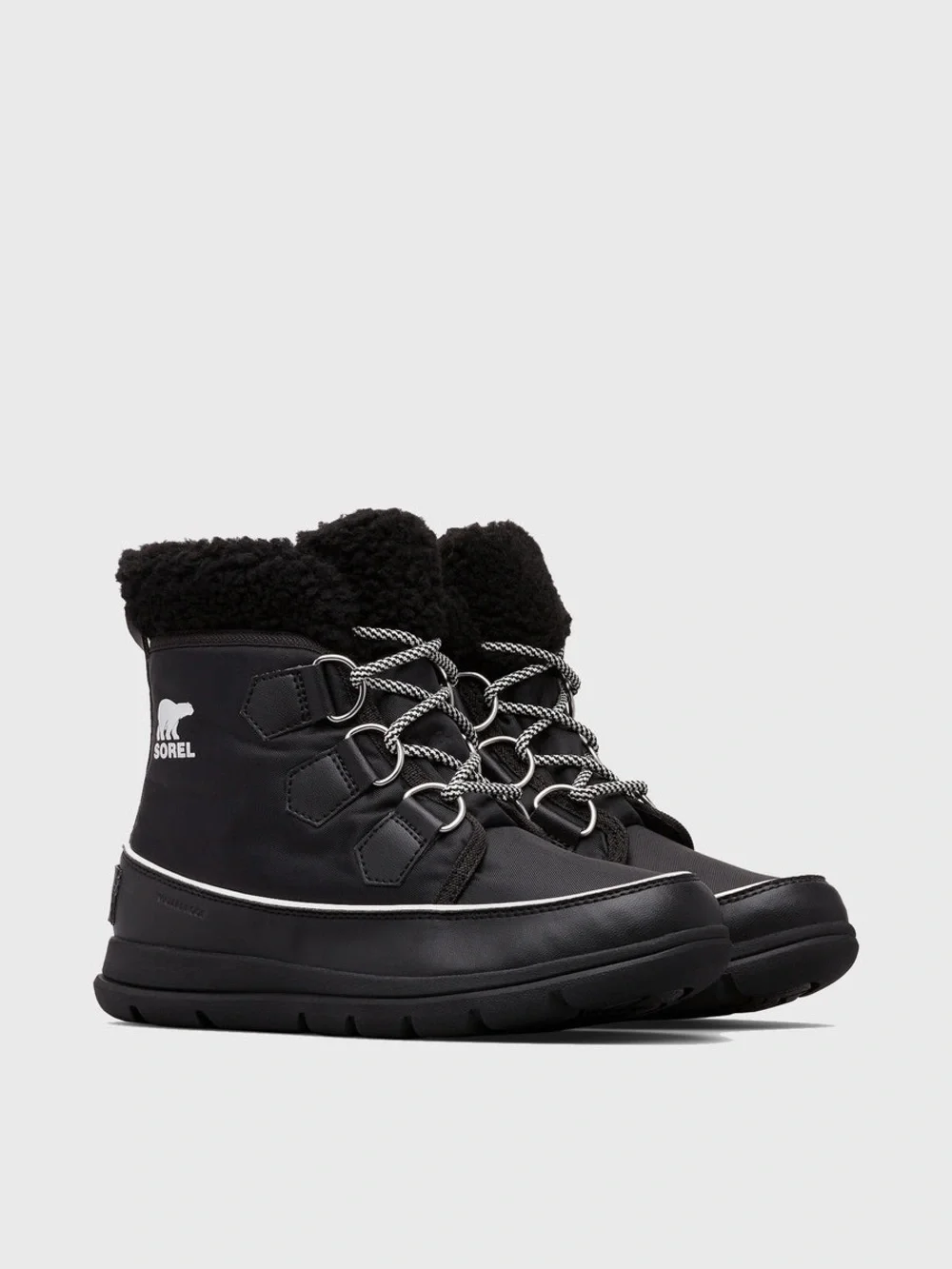 SOREL EXPLORER CARNIVAL WATERPROOF WINTER BOOTS BLACK 5